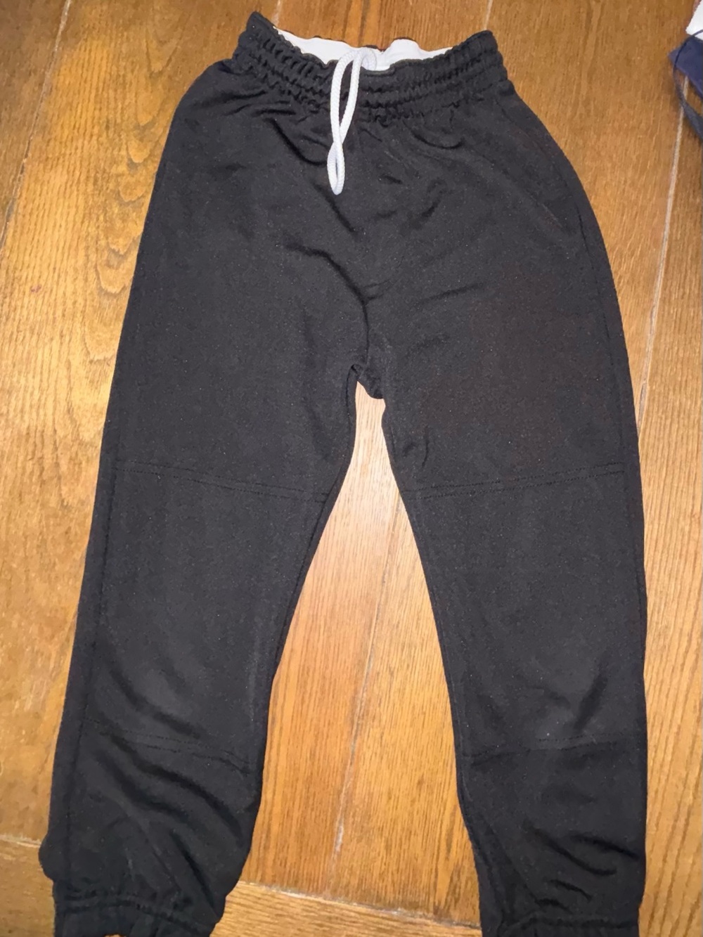 Kids Black Elastic-Waist Baseball Pants